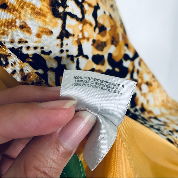 Kasper Snake Print Gold Boho Open Front Shimmer Blazer Jacket 8 - Picture 5 of 6